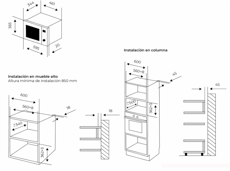 MICROONDAS ASPES AMWI2800DGB