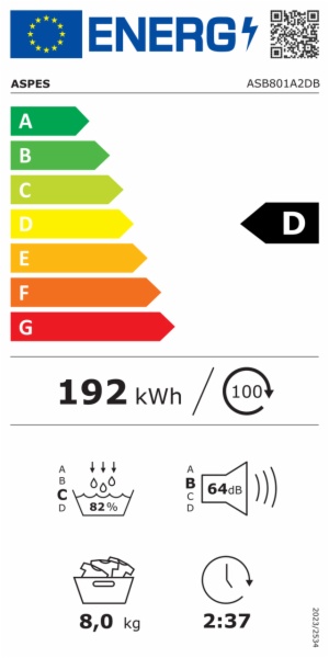 SECADORA CONDENSACION ASPES ASB801A2DB