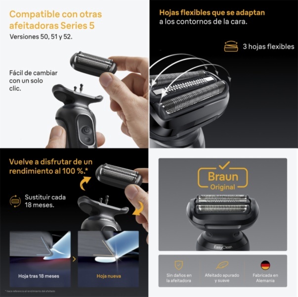 CONJ.CUCHILLAS BRAUN CASETTE 54B SERIE 5