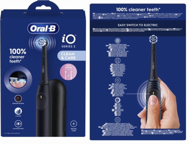 CEPILLO DENTAL BRAUN IO 2 NEGRO C/FUNDA