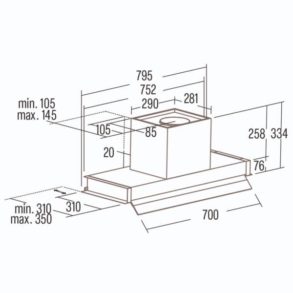 CAMPANA CATA CORONA X NO DRIP 80