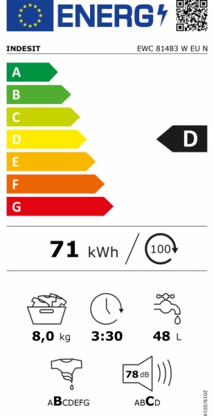 LAVADORA INDESIT EWC 81483 W EU N