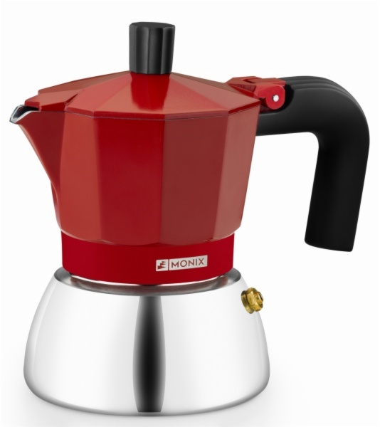 CAFETERA MONIX INDUCTION INOX RED