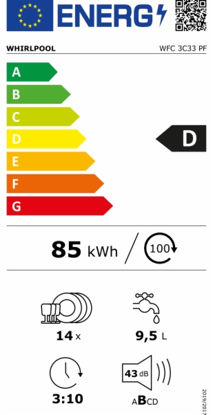 LAVAVAJILLAS WHIRLPOOL WFC 3C33 PF