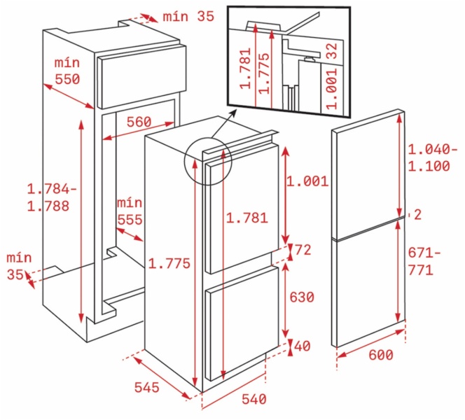 FRIGO COMBI TEKA RBF 73340 FI