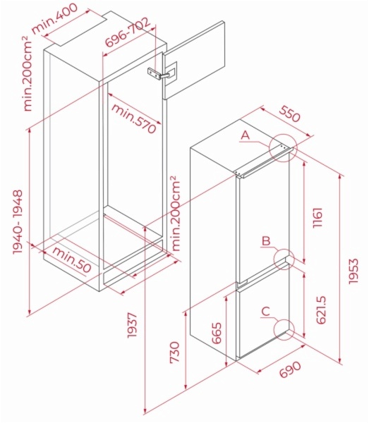 FRIGORIFICO COMBI TEKA RBF 78785 FI