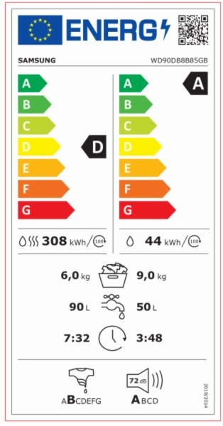 LAVADORA SECADORA SAMSUNG WD90DB8B85GBU3