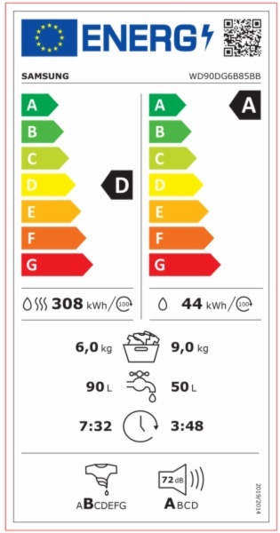 LAVADORA SECADORA SAMSUNG WD90DG6B85BBU3