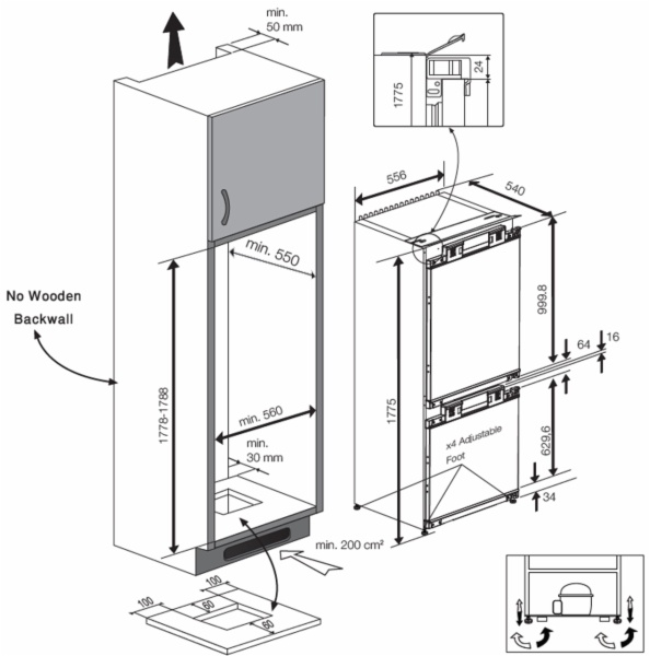FRIGORIFICO COMBI GRUNDIG G.B GKNI 15740N