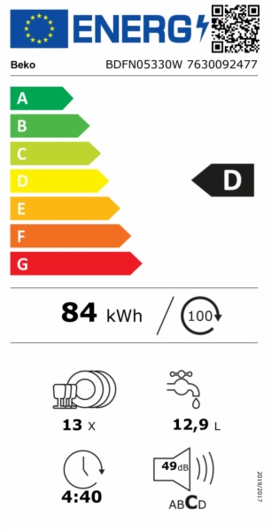 LAVAVAJILLAS BEKO BDFN05330W