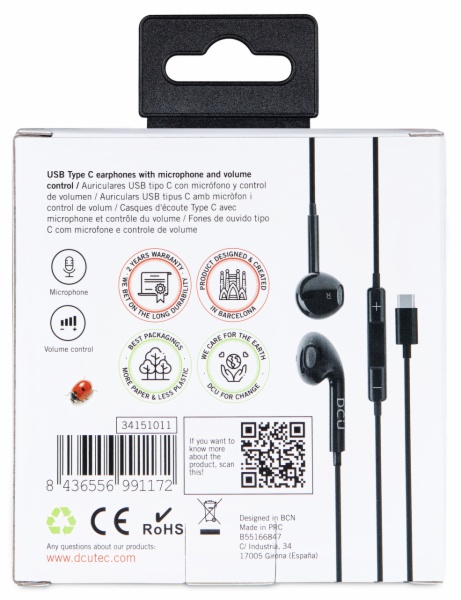 AURICULARES DCU TECNOL. 34151011 TIPO C