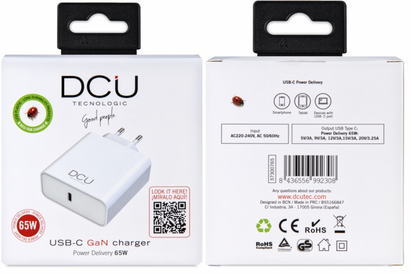 CARGADOR DCU TECNOL. 37300765 GAN USB C