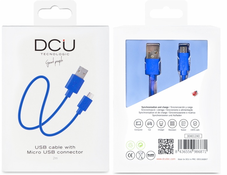 CONECTOR DCU TECNOL. USB A-MICRO USB AZUL