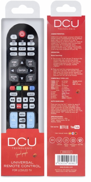 MANDO DISTANCIA DCU TECNOL. 30901010