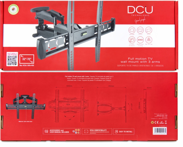 SOPORTE DE PARED DCU TECNOL. 70100045 FULL MOTION