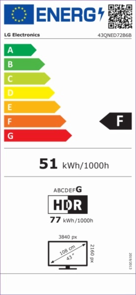 TV MINILED LG 43QNED72B6B