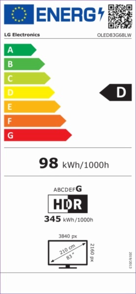 TELEVISOR OLED LG OLED83G68LW