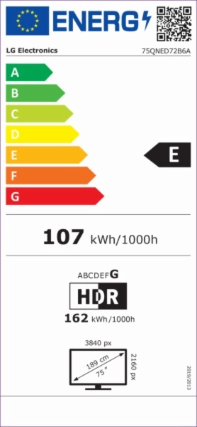 TV MINILED LG 75QNED72B6A