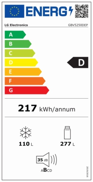 COMBI. NO FROST LG G.Blanca GBV5250DEP