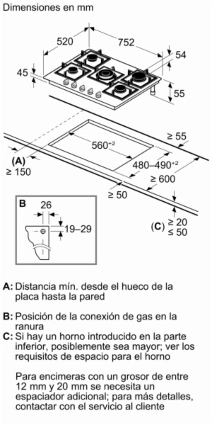 ENCIMERA GAS BOSCH PPQ7A6I40