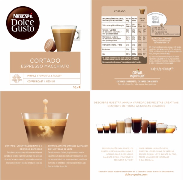 CAPSULAS CAFE DOLCE GUSTO CORTADO