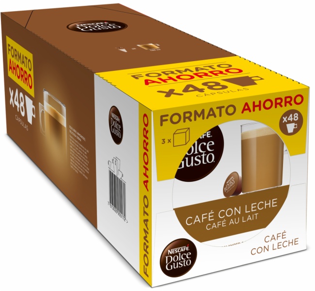 CAPSULAS CAFE DOLCE GUSTO TRIPACK CAFE C/LECHE