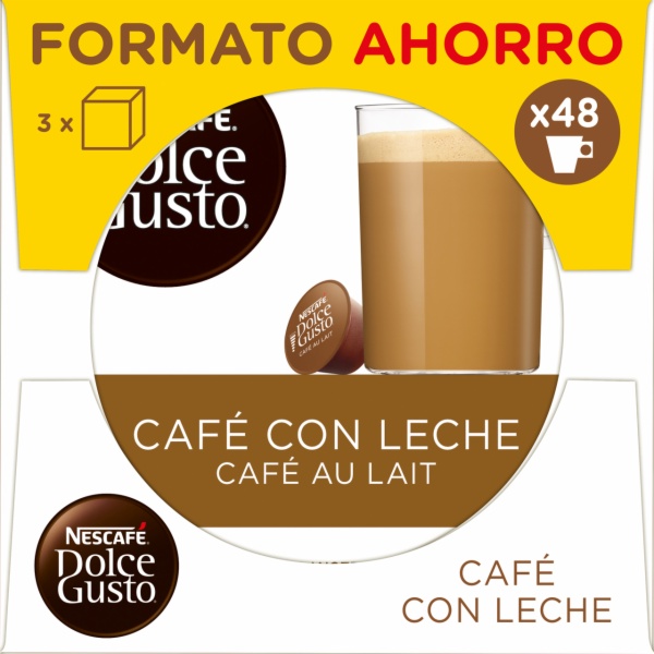 CAPSULAS CAFE DOLCE GUSTO TRIPACK CAFE C/LECHE