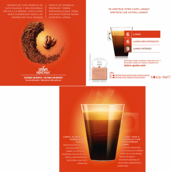 CAPSULAS CAFE DOLCE GUSTO LUNGO