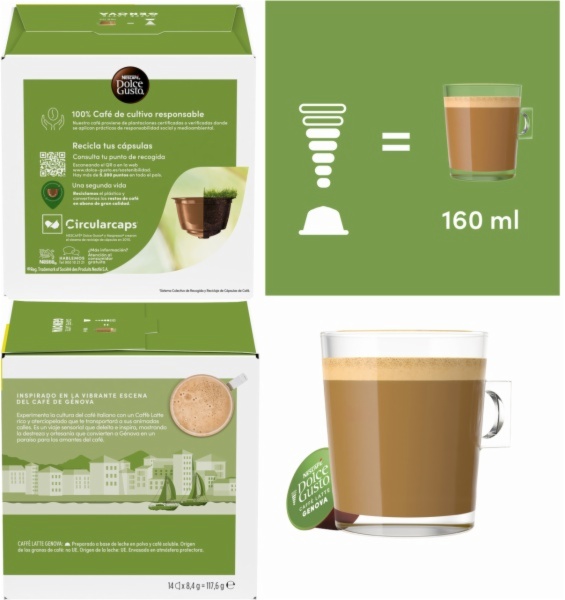 CAPSULAS CAFE DOLCE GUSTO CAFFE LATTE GENOVA
