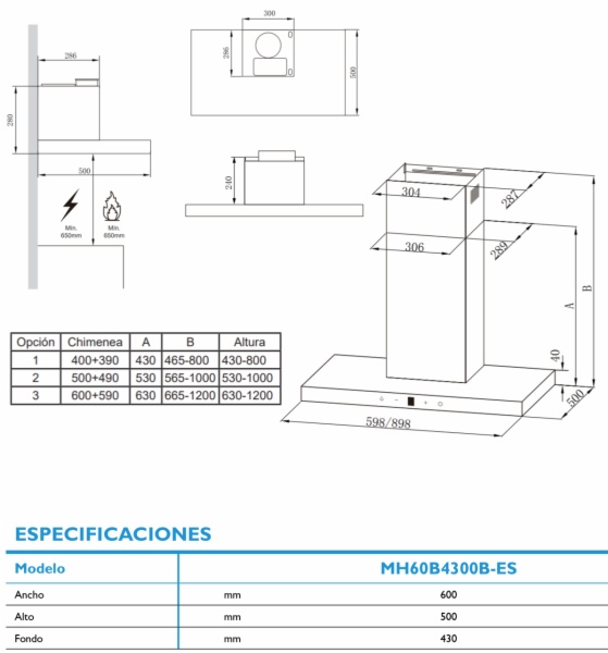 CAMPANA MIDEA MH60B4300B-ES