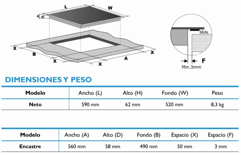 INDUCCION MIDEA MIH662D782BH
