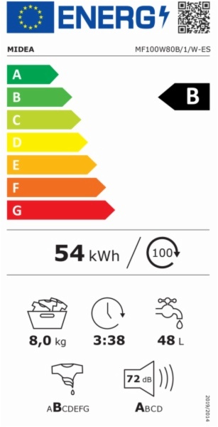 LAVADORA MIDEA MF100W80B/1/W-ES