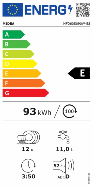 LAVAVAJILLAS MIDEA MFD60S090W-ES