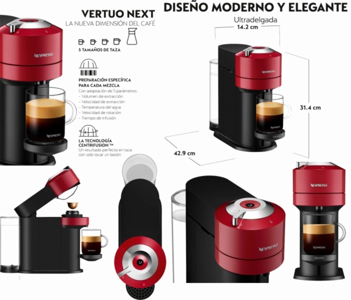 CAFETERA CAPSULAS KRUPS XN9105ECO VERTUO NEX