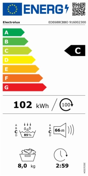 SECADORA CONDENSACION ELECTROLUX EDE688CBBO