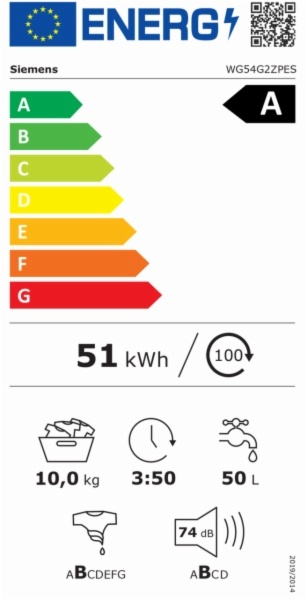 LAVADORA SIEMENS WG54G2ZPES