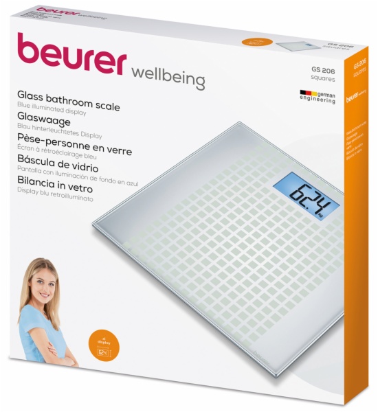 BASCULA BAÑO BEURER GS 206 SQUARES