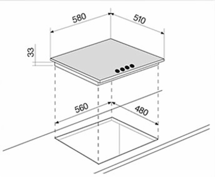 ENCIMERA GAS VITROKITCHEN EN63RB