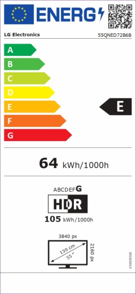 TV MINILED LG 55QNED72B6B