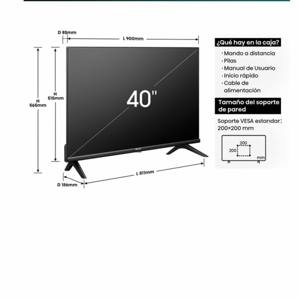 TELEVISOR LED HISENSE 40A4N