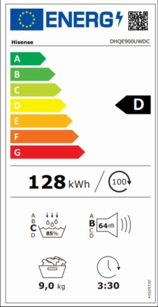 SECADORA CONDENSACION HISENSE DHQE900UWDC