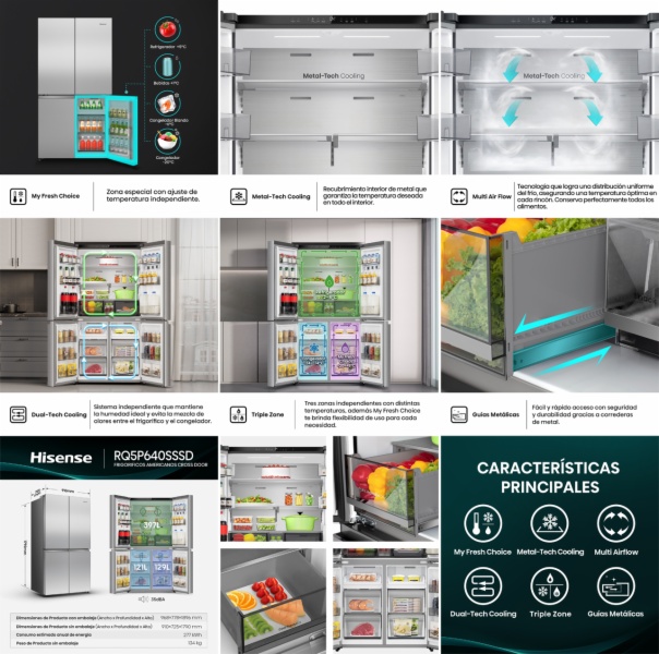 COMBI AMERICANO NO FROST  HISENSE RQ5P640SSSD