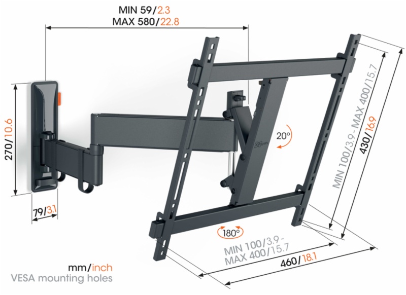 SOPORTE DE PARED VOGELS TVM3443