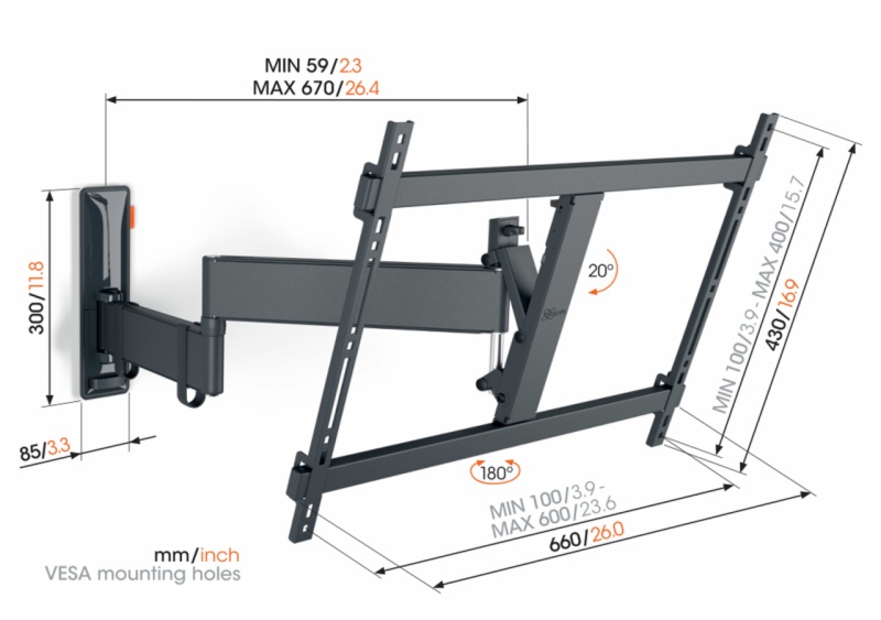 SOPORTE DE PARED VOGELS TVM3643