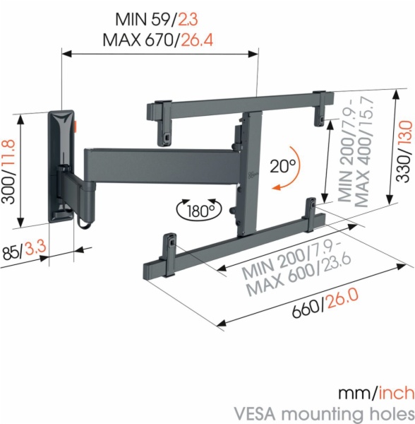 SOPORTE DE PARED VOGELS TVM3663 OLED