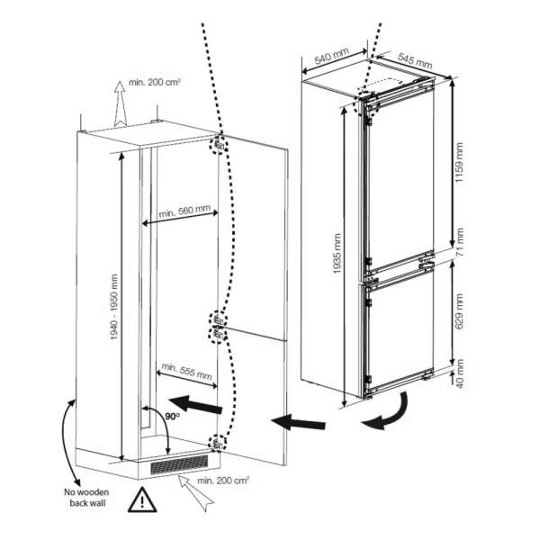 FRIGO COMBI BEKO BCSA306E4SFN