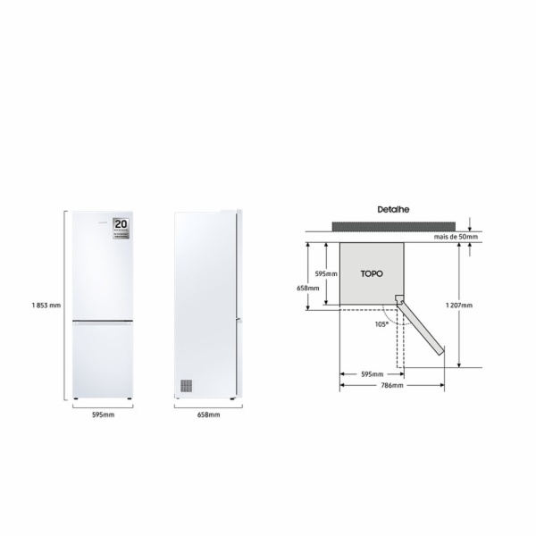 FRIGORIFICO COMBI SAMSUNG RB34C600CWW/EF