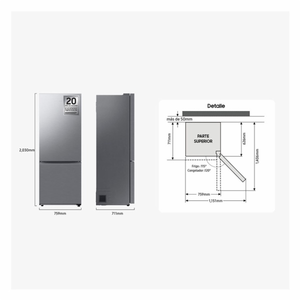 FRIGORIFICO COMBI SAMSUNG RB53DG703CS9EF