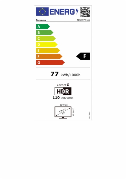 TV MINILED SAMSUNG TU55M72HAUXXC