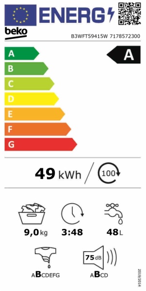 LAVADORA BEKO B3WFT59415W